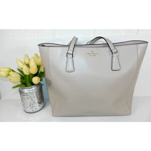 Kate Spade Tote Bag Purse Size LARGE Beige super clean hardly used (nn56)